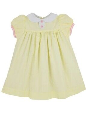 The Beaufort Bonnet Company Yellow Dress with Pink Accents